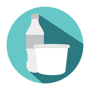 bottles and tubs recycling illustration