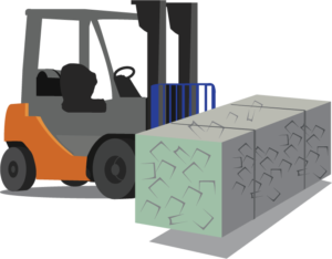 forklift with bale Illustration