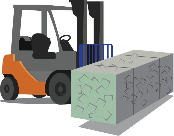 forklift with bale Illustration